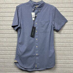 Men’s XS Blue Short Sleeve Button Down Shirt Casual NWT Nifty Genius
